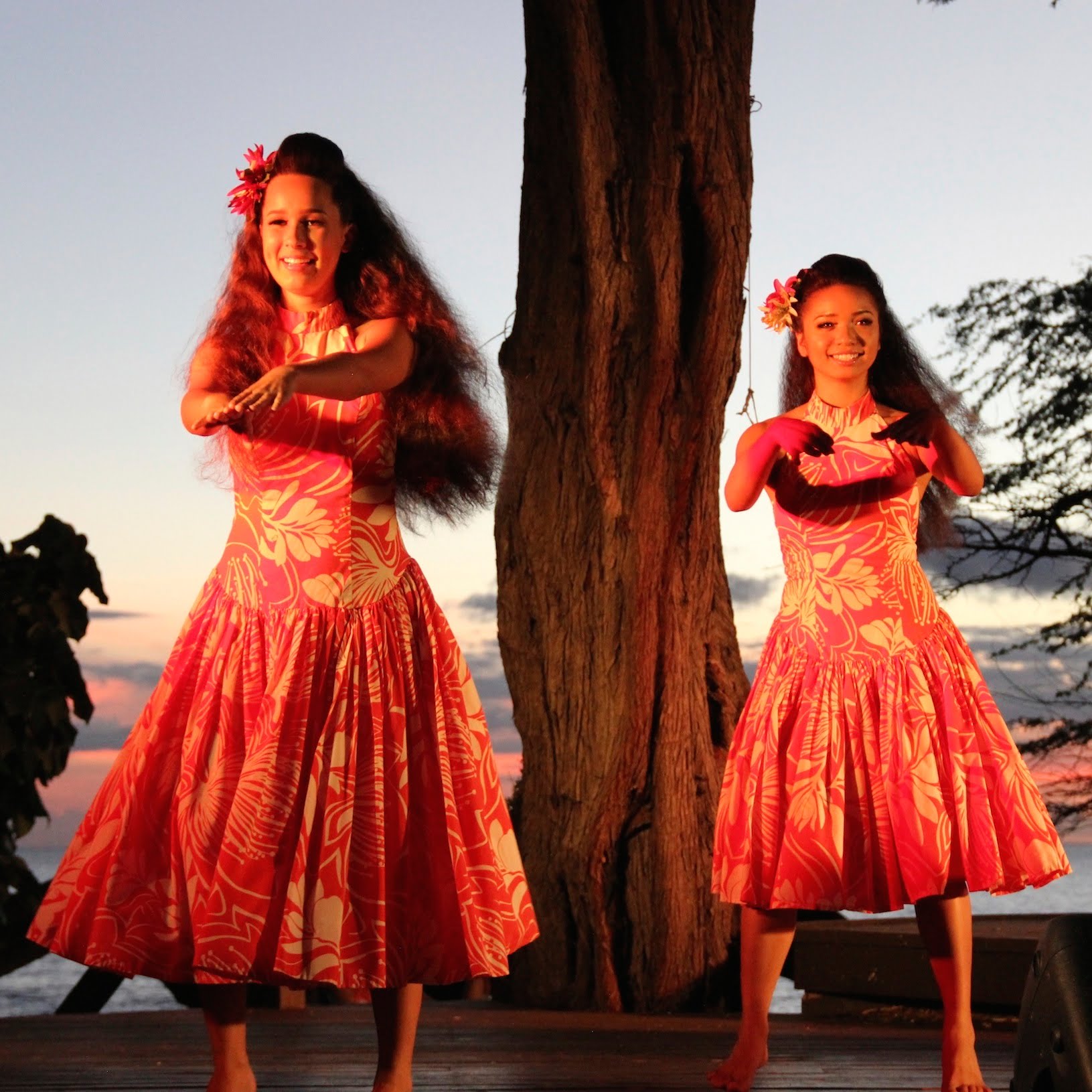 Lim Family Luau dancers at the Mauna Kea Resort Hotel