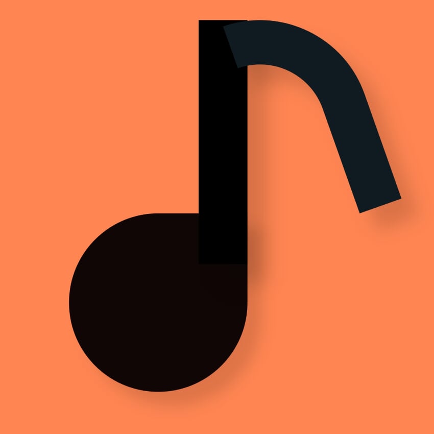 music, note, orange, black