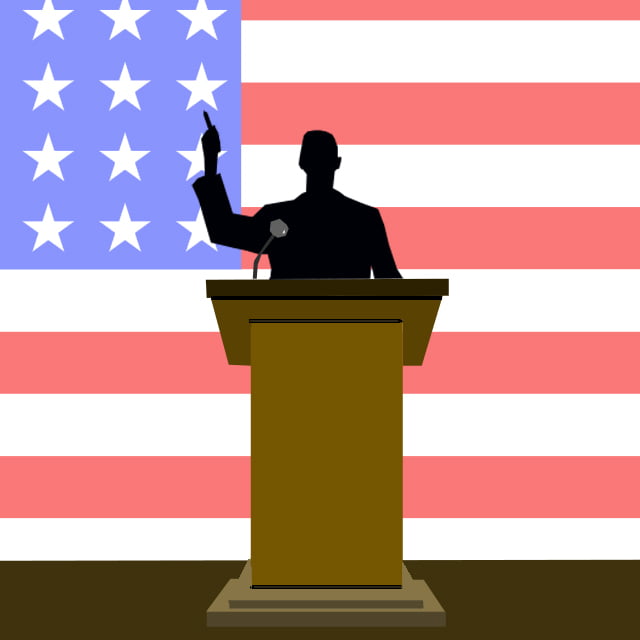 politics, podium, flag, speech