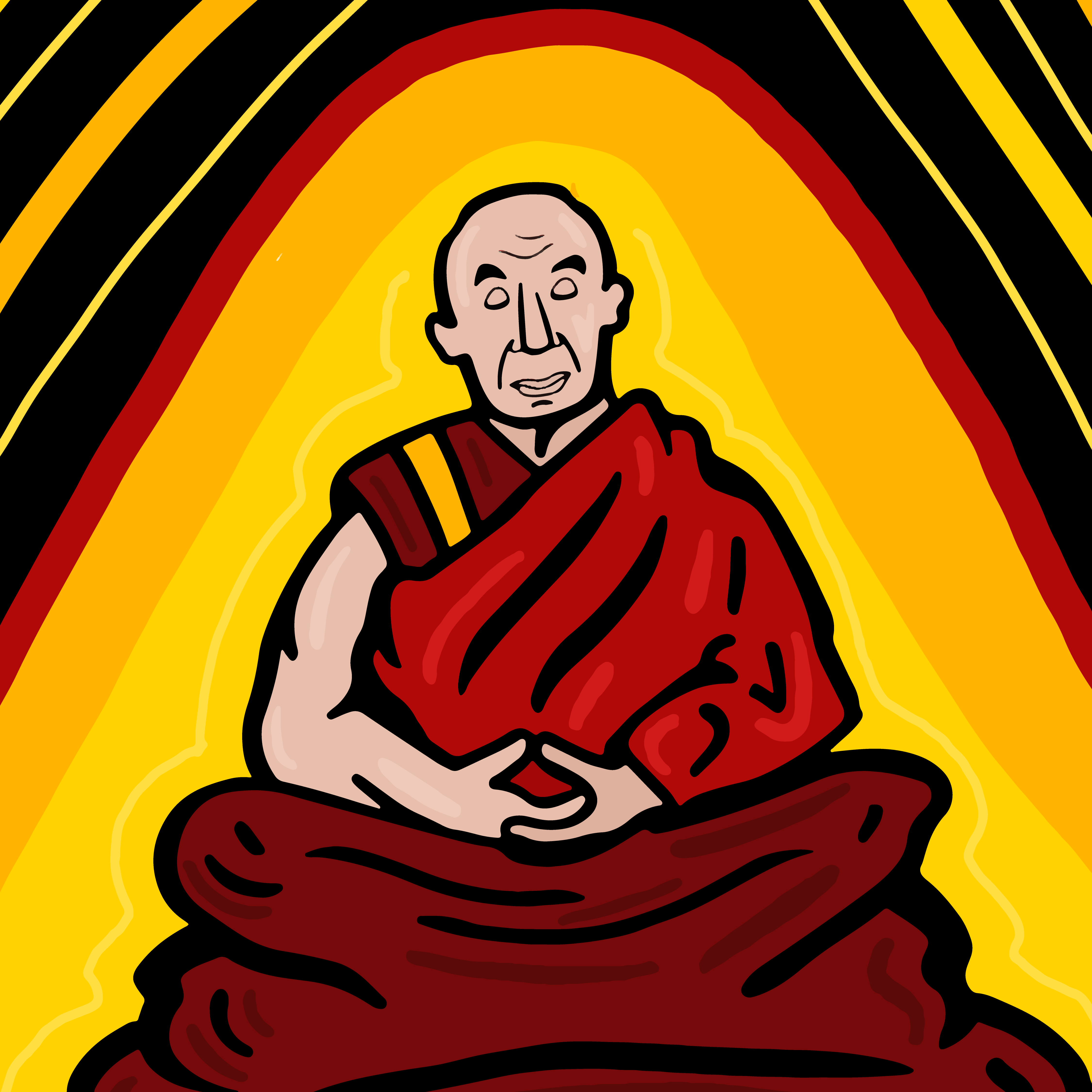 Dalai Lama illustration by Mina Tocalini