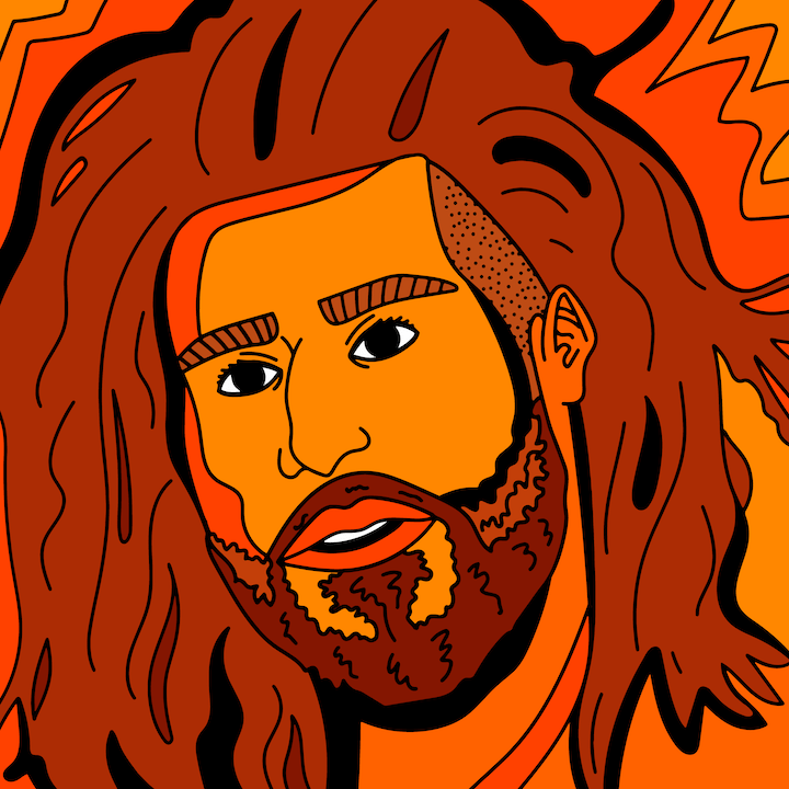 J. Cole illustrated by Mina Tocalini for 360 MAGAZINE.