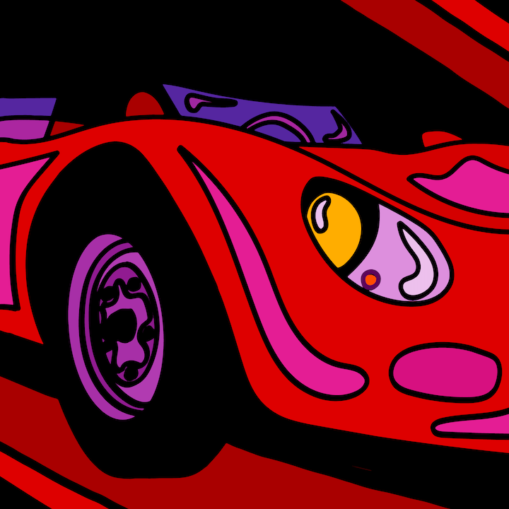Porsche Spyder illustrated by Mina Tocalini for 360 MAGAZINE.