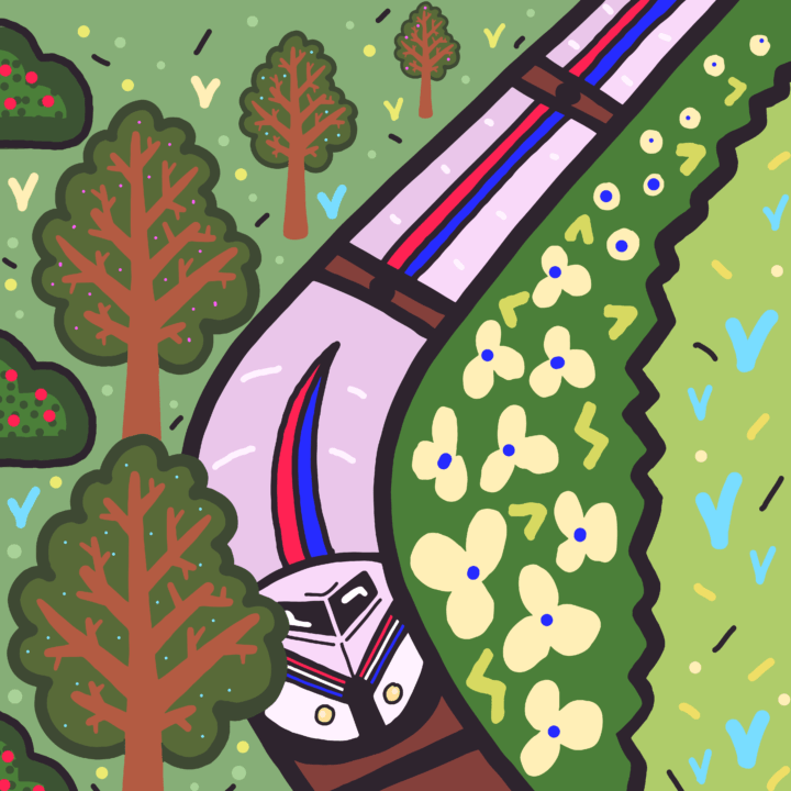 Train illustration by Mina Tocalini