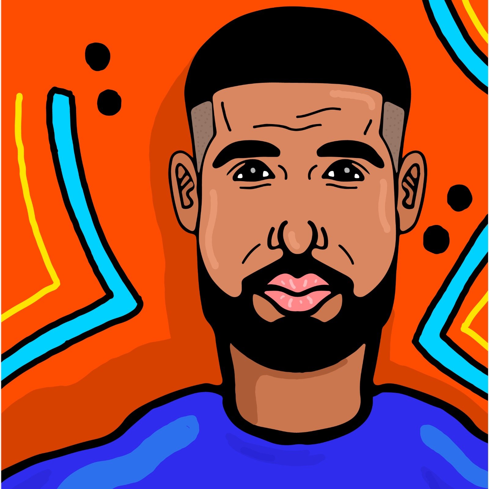 Drake, ovo, 360 MAGAZINE, celebrity, entertainment, pop culture, nicki Minaj, rihanna, chris brown, illustration, mina Tocalini