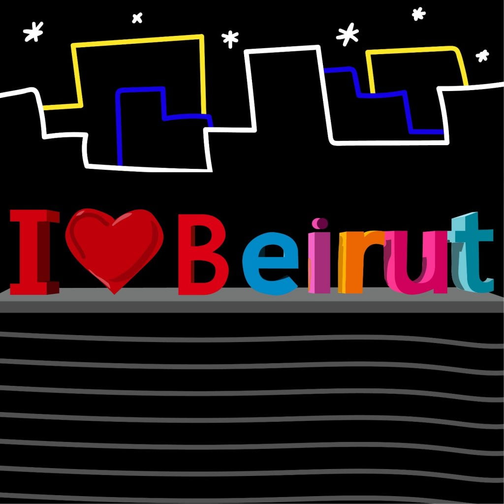 Rita Azar illustrates artwork for Beirut in 360 MAGAZINE