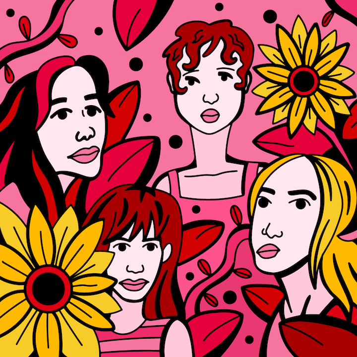 BLACKPINK illustration done by Mina Tocalini of 360 MAGAZINE.