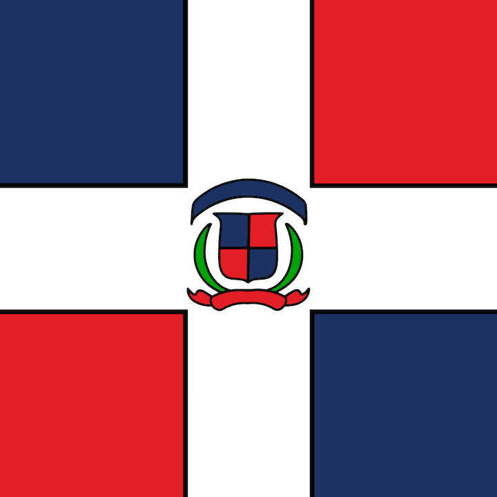 Dominican Republic Flag illustration done by Mina Tocalini of 360 MAGAZINE.