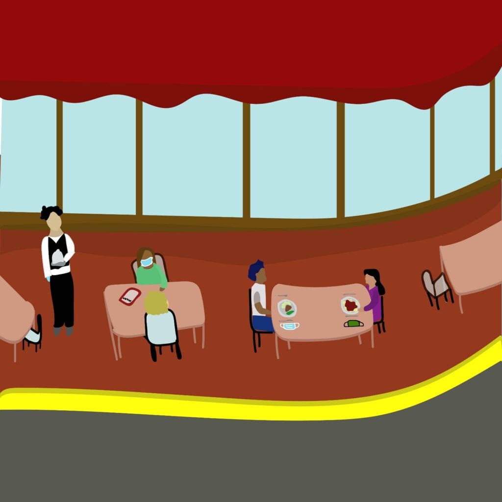 Rita Azar illustration featured in 360 MAGAZINE for LA restaurant article.