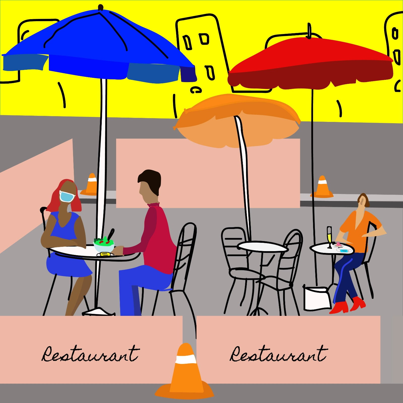 Rita Azar illustration featured in 360 MAGAZINE for LA restaurant article.