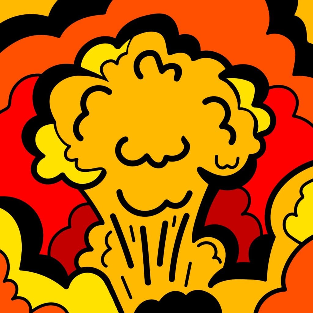 Lebanon explosion illustrated by Mina Tocalini for 360 MAGAZINE.