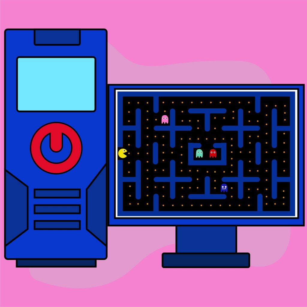 Rita Azar illustrates a video game article for 360 MAGAZINE