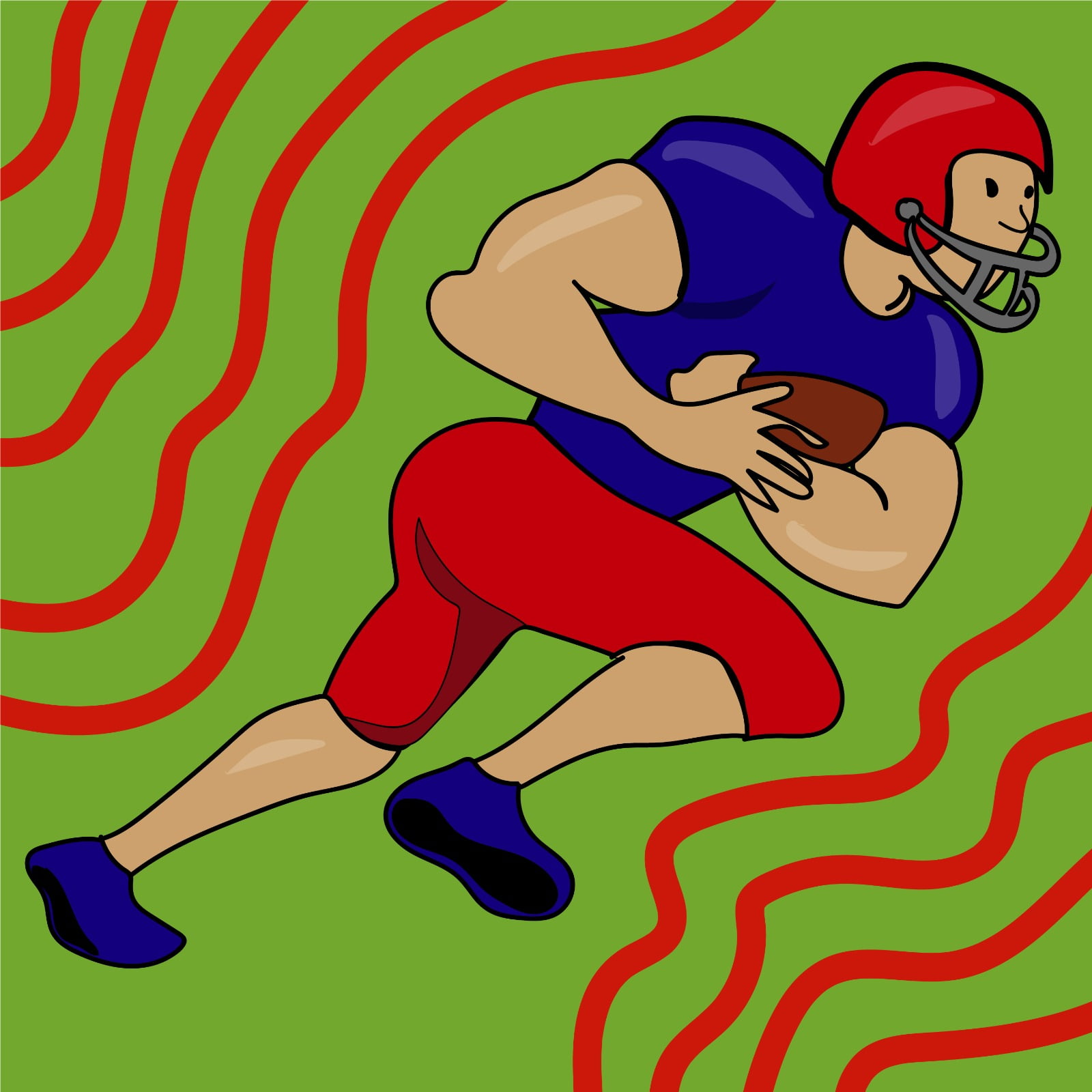 Rita Azar illustrates football player for 360 MAGAZINE