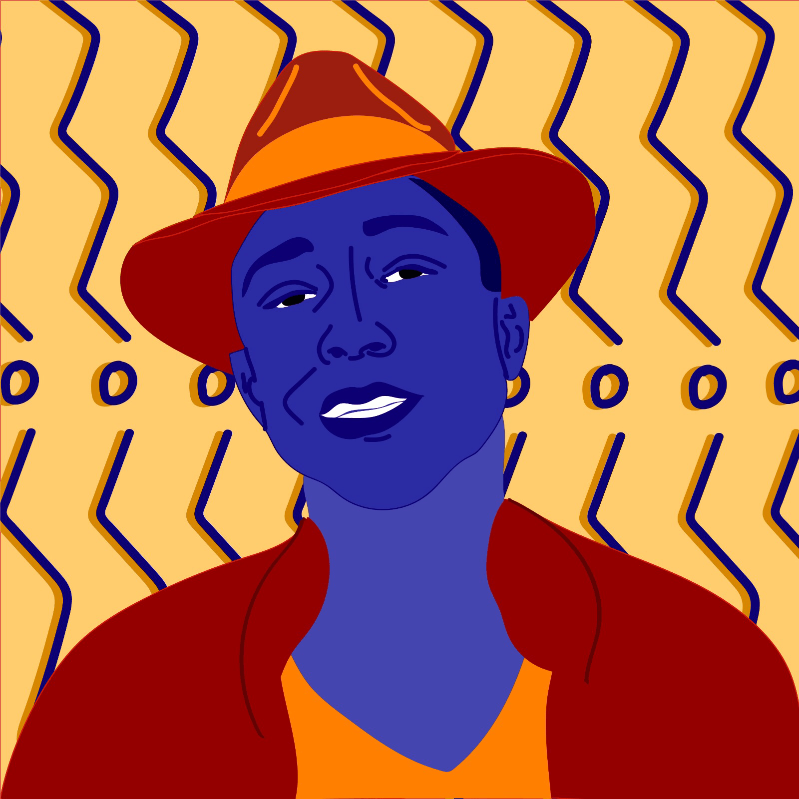 Pharrell Williams illustrated by Rita Azar for 360 MAGAZINE