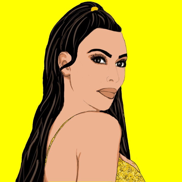 Kim Kardashian Illustrated by Maria Soloman for use by 360 Magazine