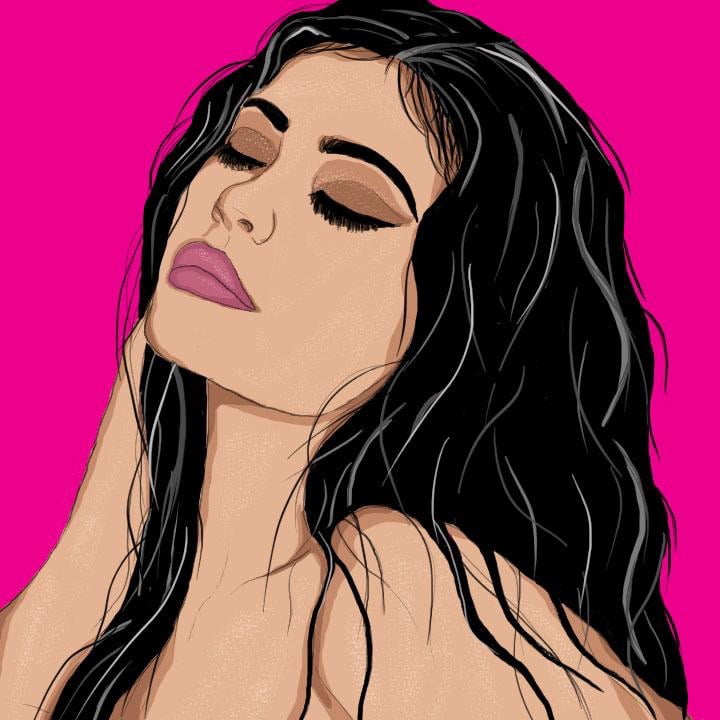 Kylie Jenner is illustrated by Maria Soloman for 360 MAGAZINE