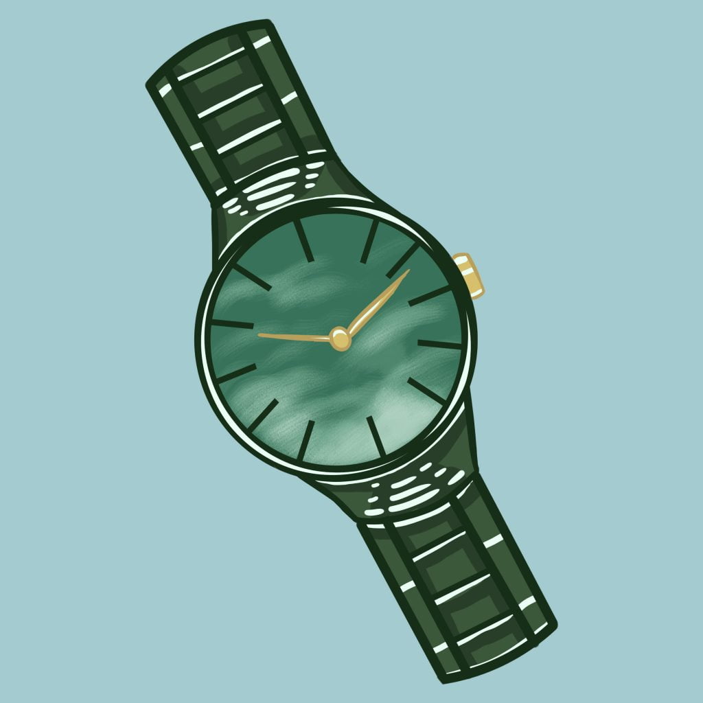 Allison Christensen illustrates a watch for 360 Magazine