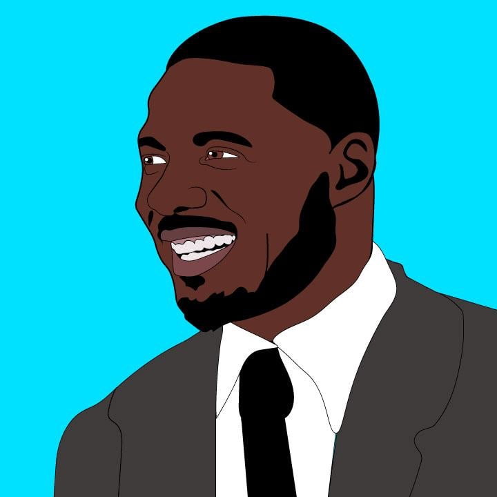 Netflix article about Idris Elba illustration by Kaelen Felix for 360 MAGAZINE.