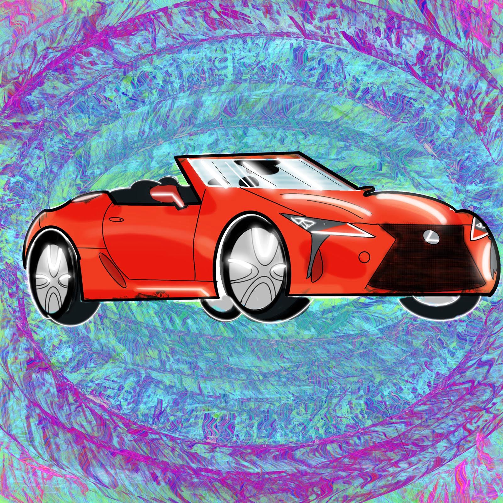 Nicole Salazar illustrates the Lexus LC 500 for 360 Magazine