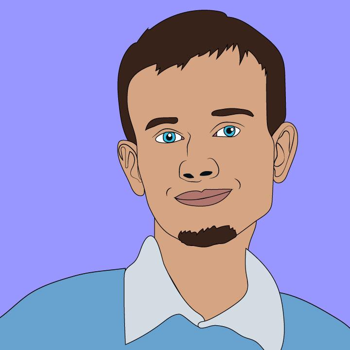 Vitalik Buterin illustration by Kaelen Felix for 360 magazine