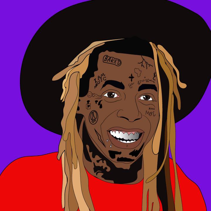 Lil Wayne illustration by Kaelen Felix for 360 Magazine
