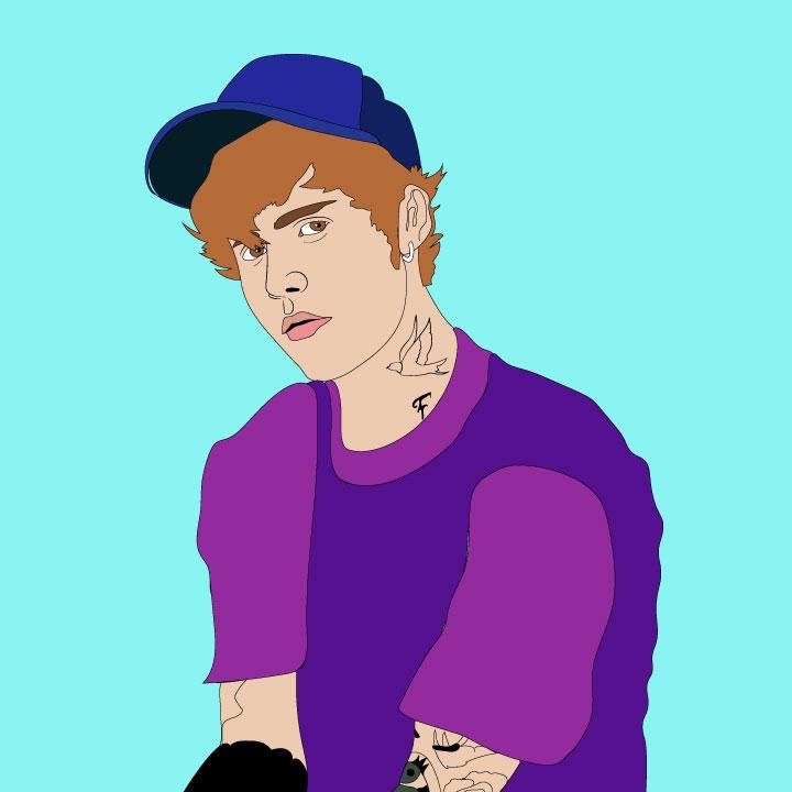 Justin Bieber Illustration by Kaelen Felix for 360 Magazine