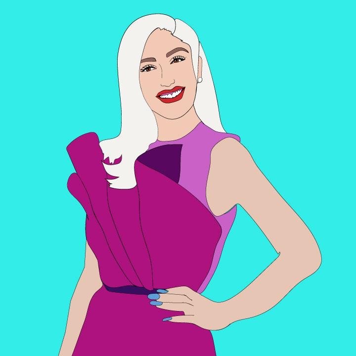 Gwen Stefani illustration for 360 Magazine by Kaelen Felix