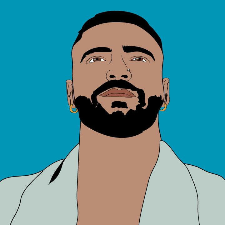 Maluma illustration by Kaelen Felix for 360 MAGAZINE