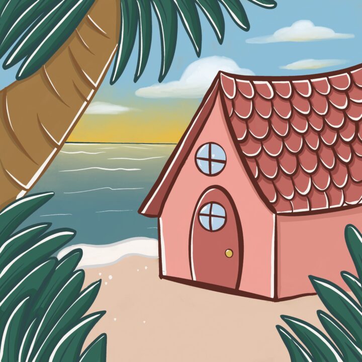 house on a beach illustration by 360 Magazine