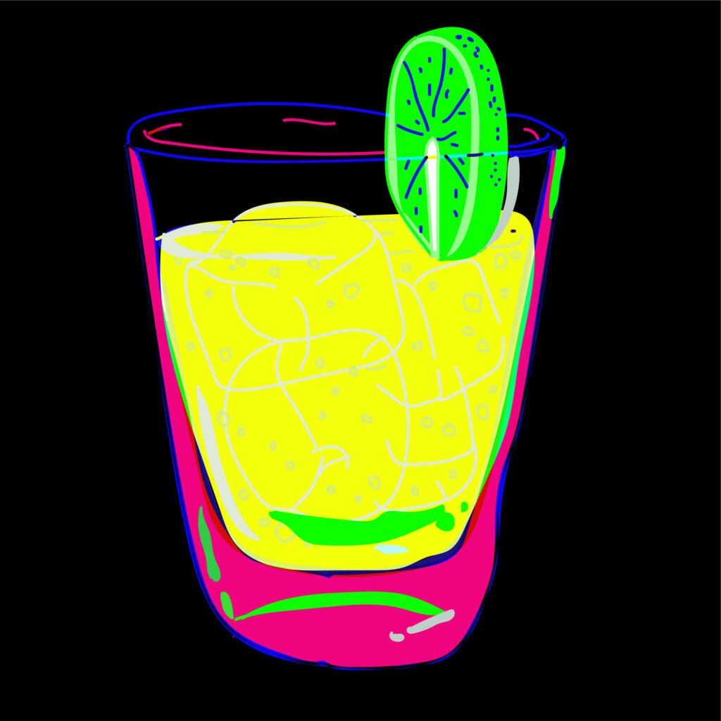 cocktail illustration by Mina Tocalini for 360 Magazine
