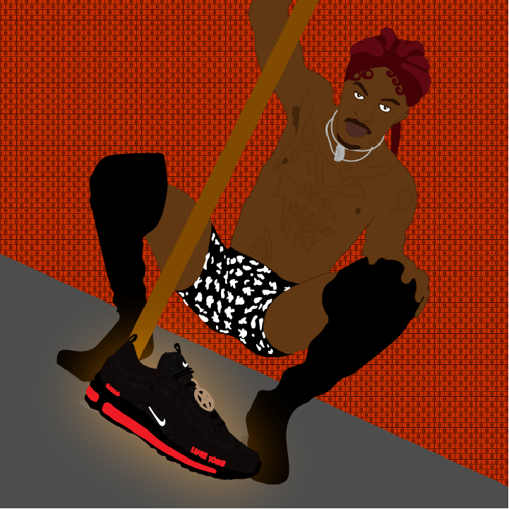 Lil Nas X 'Satan Sneaker' illustration by Heather Skovlund for 360 Magazine