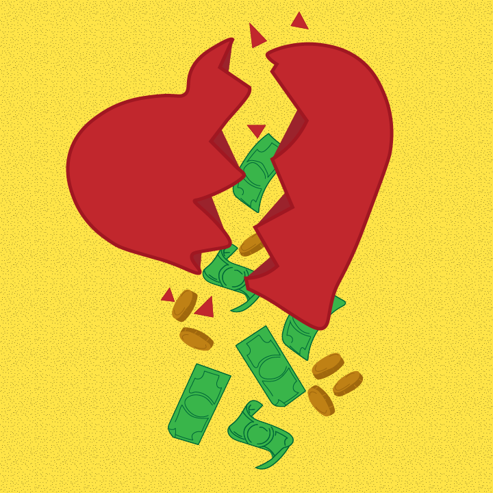 Money & Relationship illustration by Heather Skovlund for 360 Magazine