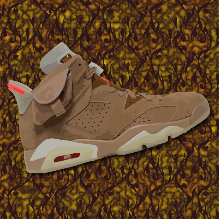 Travis Scott shoe illustration by Heather Skovlund for 360 Magazine