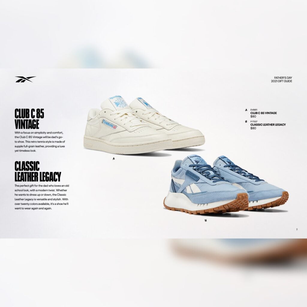 Reebok father's day gift guide image via Jason SIlva for use by 360 Magazine