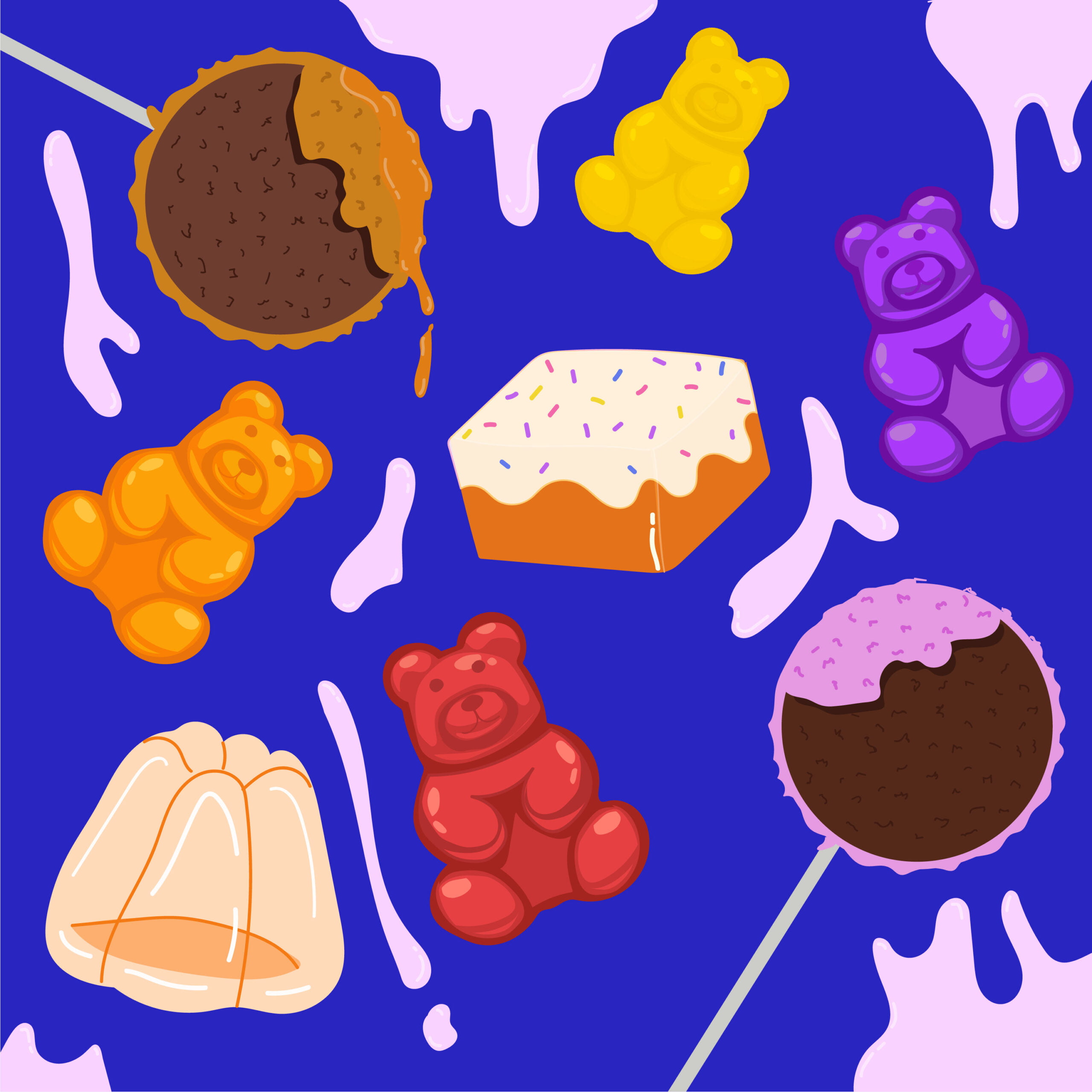 new candy illustration by Rita Azar by 360 Magazine