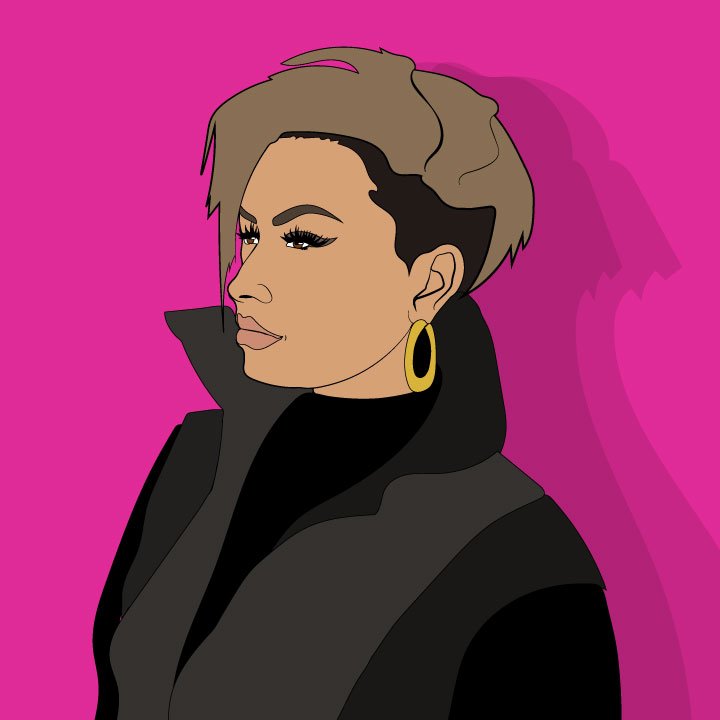 Demi Lovato illustration by Kaelen Felix for use by 360 Magazine