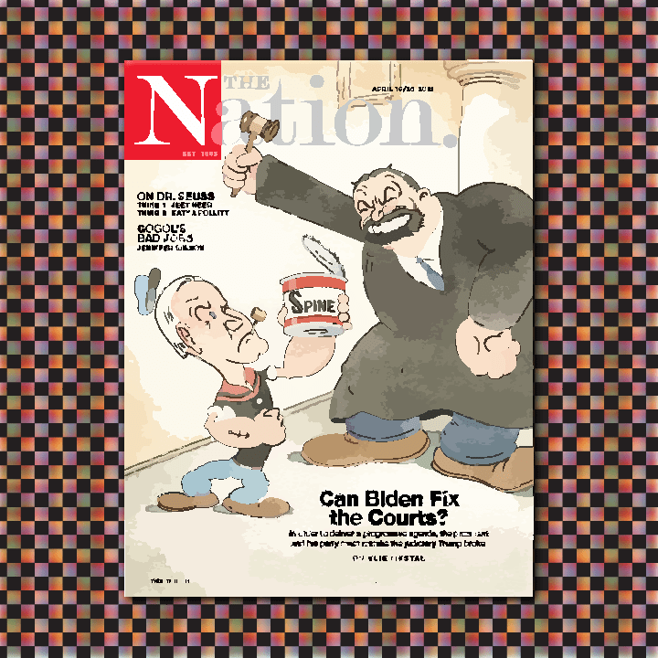 The Nation cover illustration by Heather Skovlund (Original cover art Illustration by Barry Blitt) for 360 Magazine