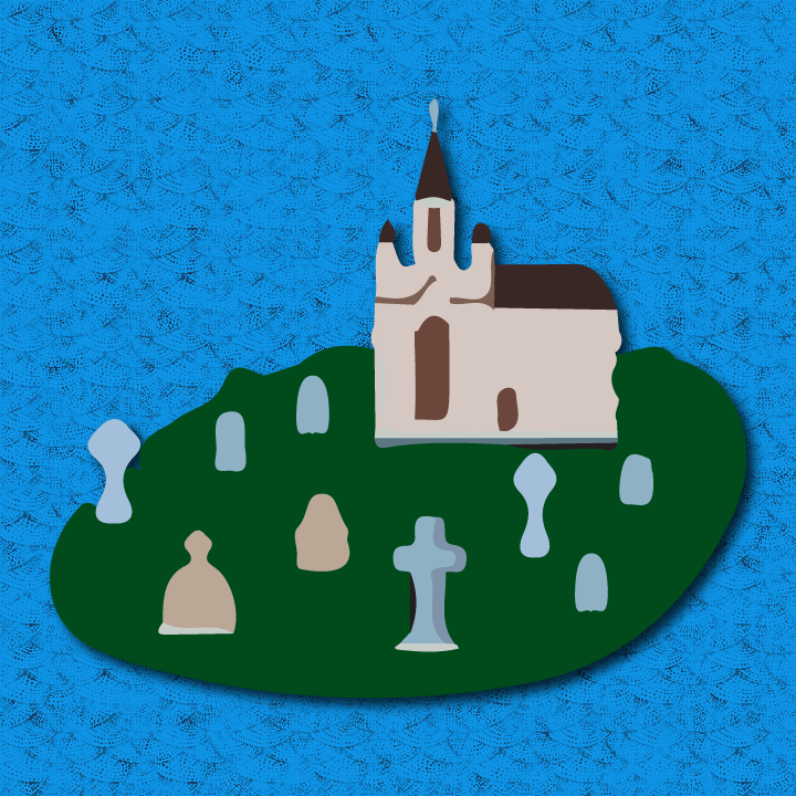 Cemetery illustration by Heather Skovlund for 360 Magazine