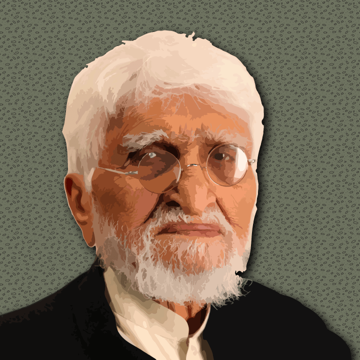 M F Husain illustration by Heather Skovlund for 360 Magazine