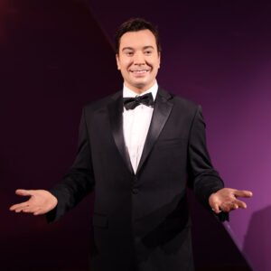 Jimmy Fallon at Madame Tussauds Hollywood image shot by Kai Yeo for use by 360 Magazine
