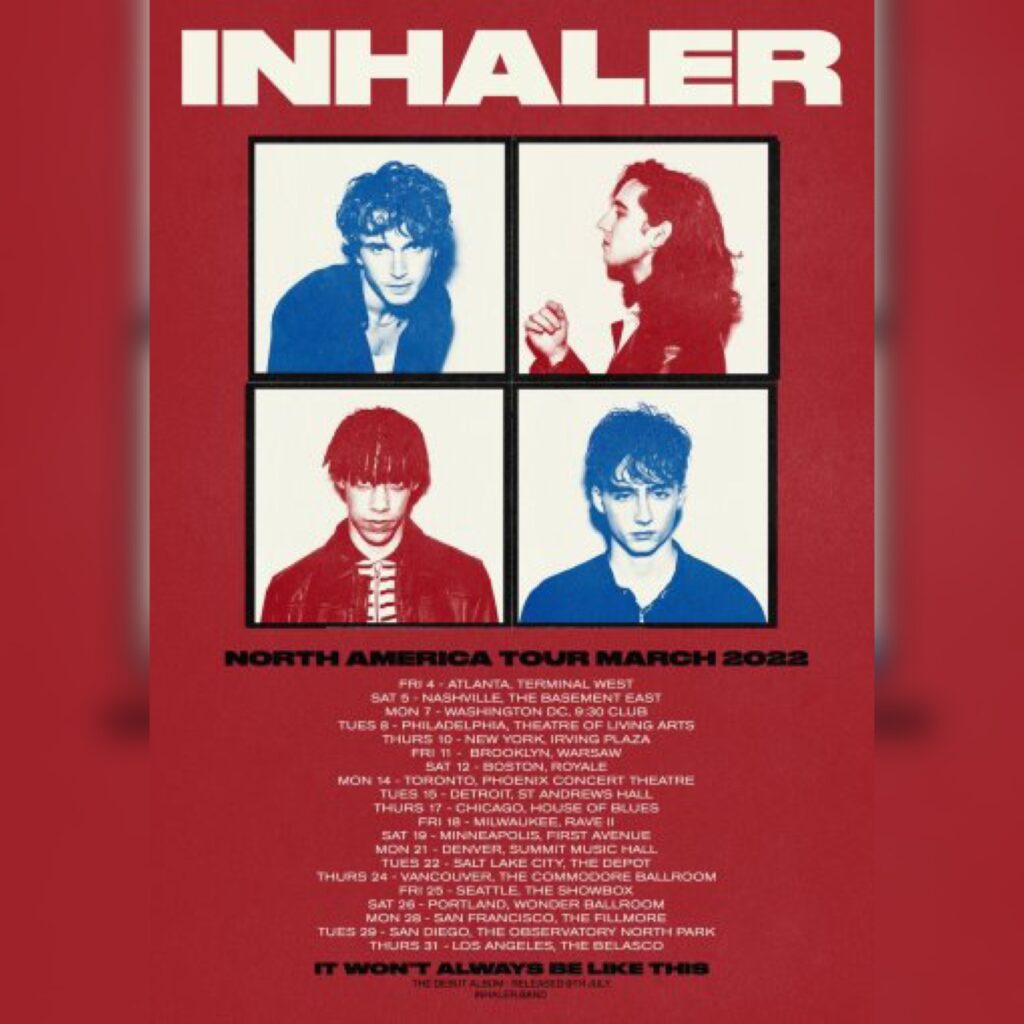 Inhaler Tour poster courtesy of Interscope records for use by 360 Magazine
