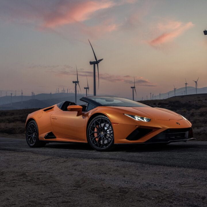 Huracán EVORWD Spyder image provided by Morgan Theys and Extension PR for use by 360 MAGAZINE.