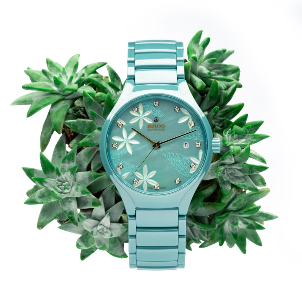 Rado True x Great Gardens of the World, Chapter 1 Ref. R27114902 image via Fiorella Rosales at Swatch Group for use by 360 Magazine