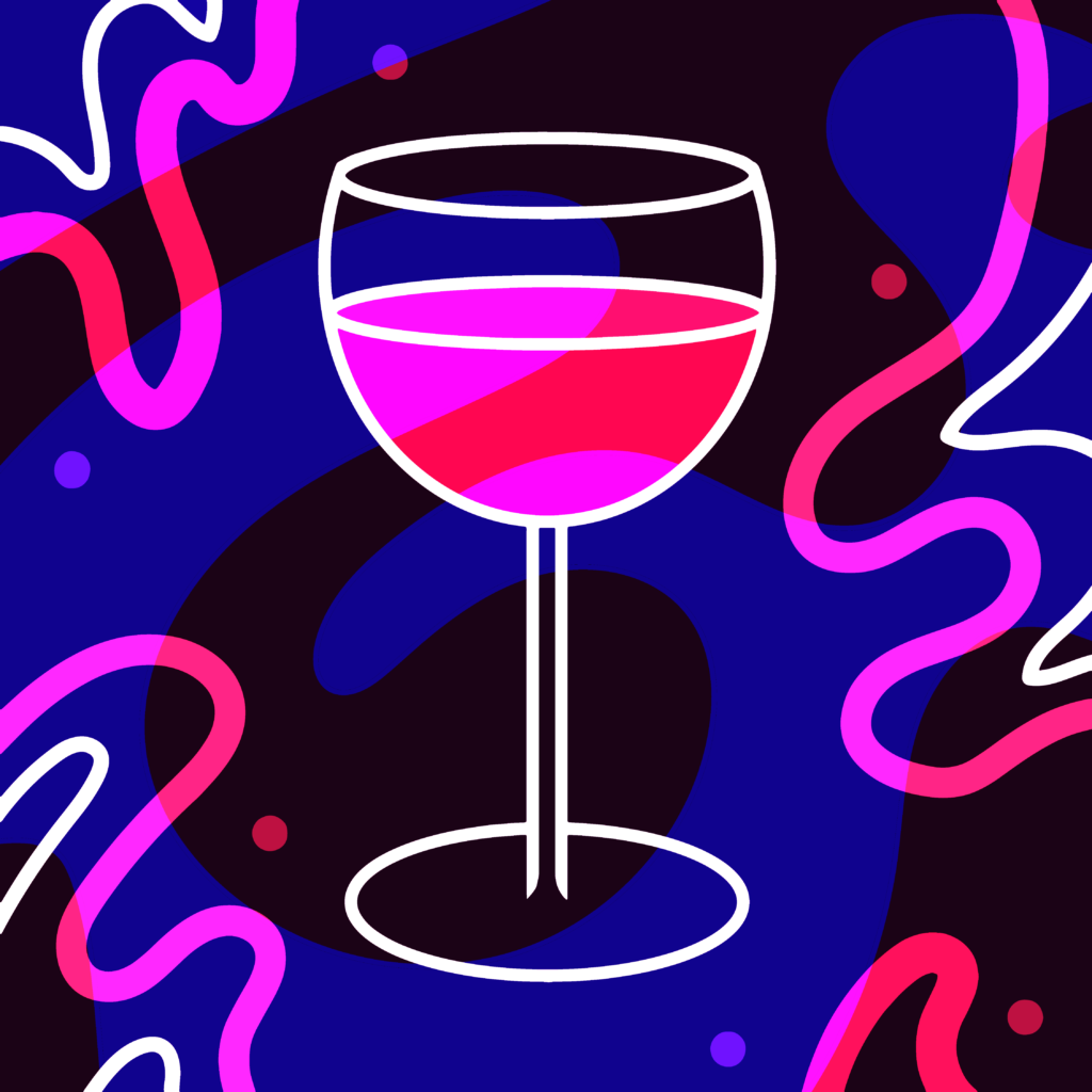 glass of wine via Mina Tocalini for use by 360 Magazine
