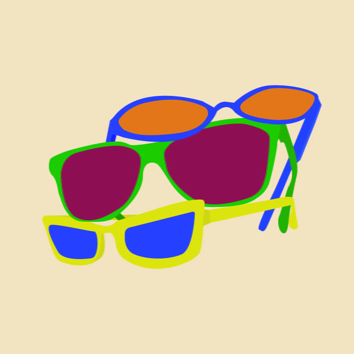 Sunglasses orange llustration by Rita Azar for use by 360 Magazine