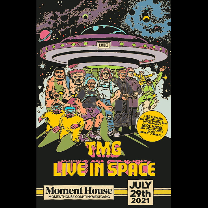 TMG Live In Space Poster by bbgunpress for use by 360 Magazine