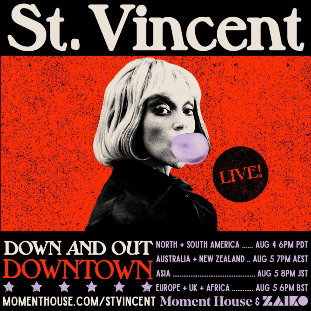 St. Vincent DOWN AND OUT DOWNTOWN album cover from BB GUN PRESS for use by 360 Magazine