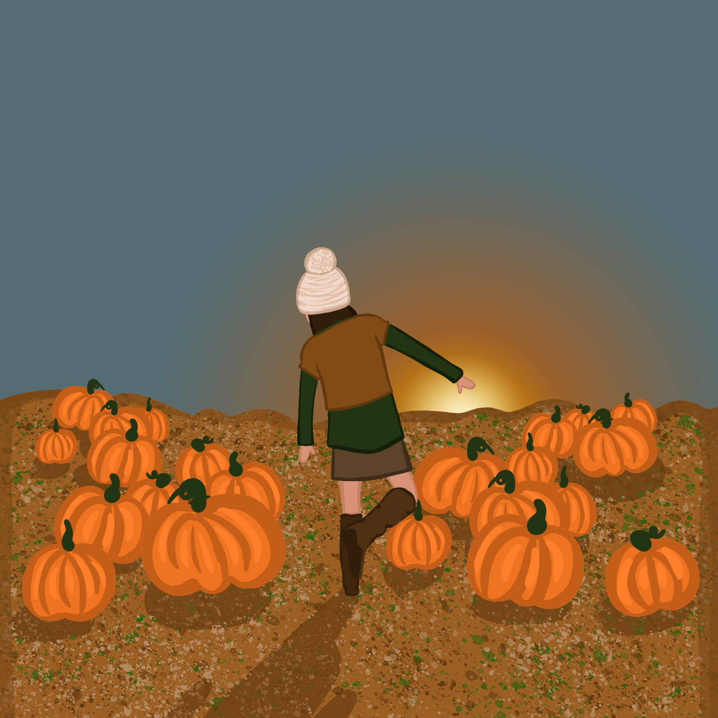 Pumpkin Patch Illustration by Reb Czukoski for use by 360 Magazine