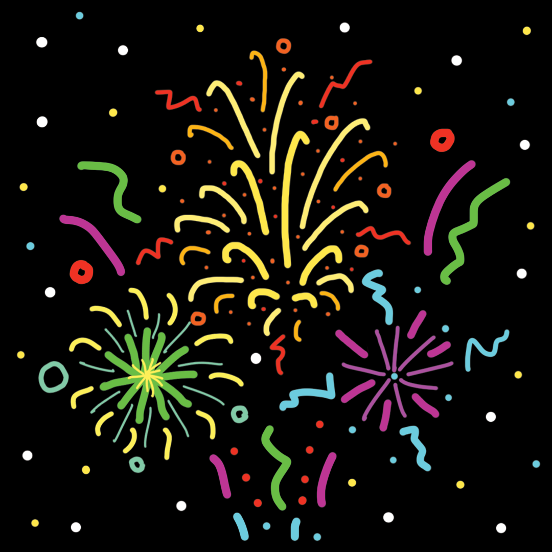 fireworks illustration by Mina Tocalini for use by 360 Magazine