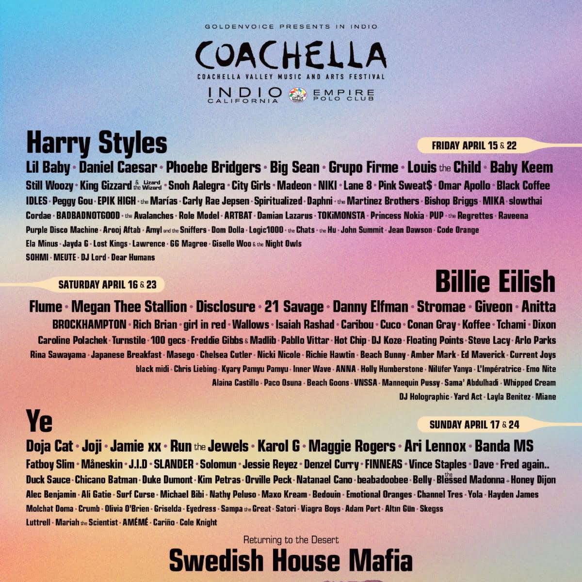 Coachella 2022 Poster via Coachella for use by 360 Magazine