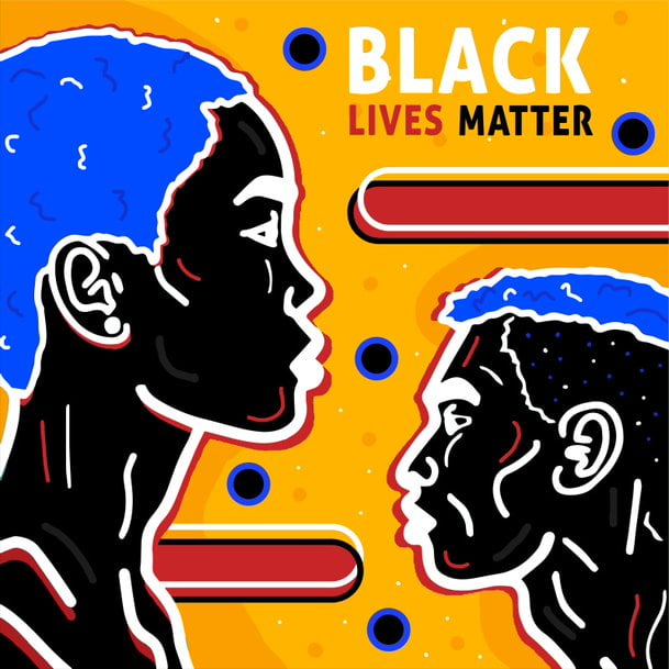 BLM graphic via Mina Tocalini for us by 360 MAGAZINE